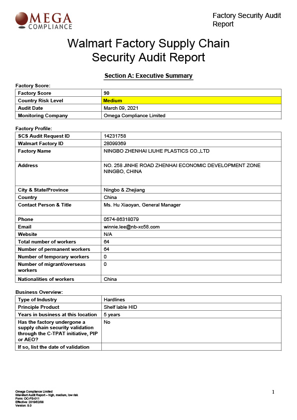 Walmart Factory Supply Chain Security Audit Report
